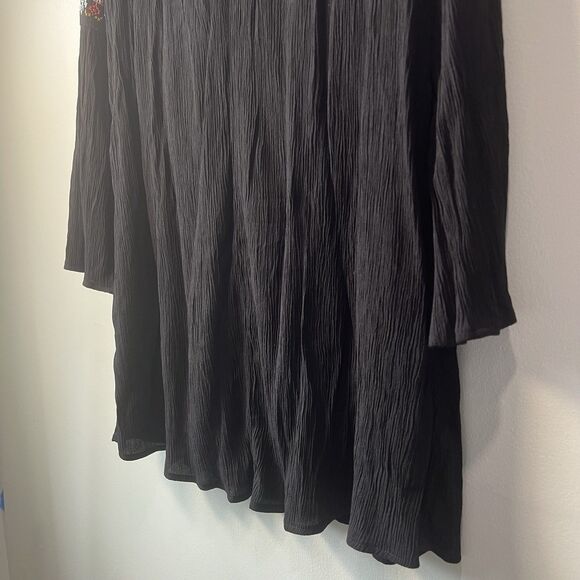 Blue Rain Black Mini Dress With Floral Embroidery Lined, Size S - Picture 7 of 14